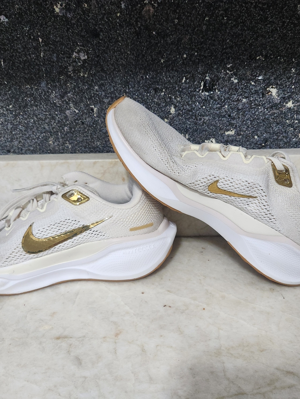 Nike Women’s Pegasus Cream and Gold Running Sneakers